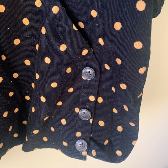 Madewell NWOT Corduroy Puff-Sleeve Wrap Top in Oval Dot size small - Picture 9 of 9